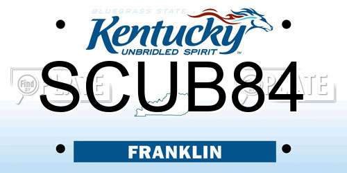 SCUB84 Kentucky License Plate