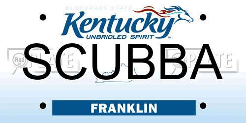 SCUBBA Kentucky License Plate
