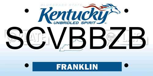 SCVBBZB Kentucky License Plate