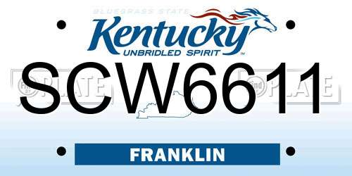 SCW6611 Kentucky License Plate