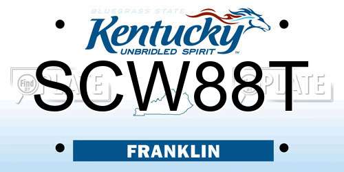 SCW88T Kentucky License Plate
