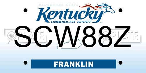 SCW88Z Kentucky License Plate