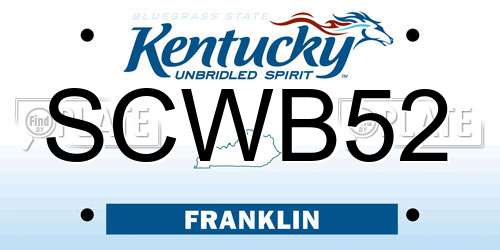 SCWB52 Kentucky License Plate
