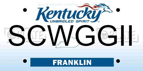 SCWGGII Kentucky License Plate