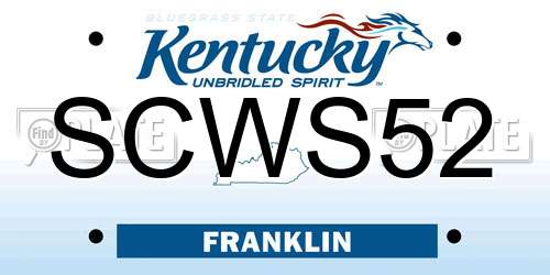 SCWS52 Kentucky License Plate