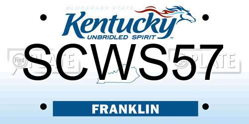 SCWS57 Kentucky License Plate