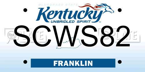 SCWS82 Kentucky License Plate