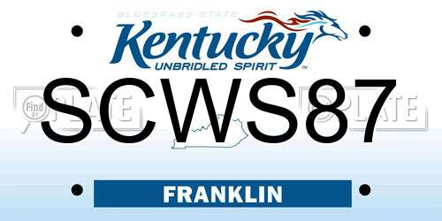 SCWS87 Kentucky License Plate