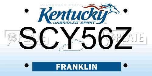 SCY56Z Kentucky License Plate