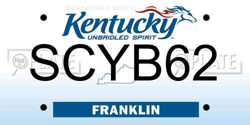 SCYB62 Kentucky License Plate