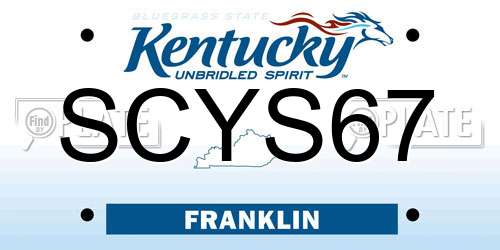 SCYS67 Kentucky License Plate