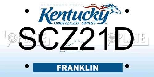 SCZ21D Kentucky License Plate
