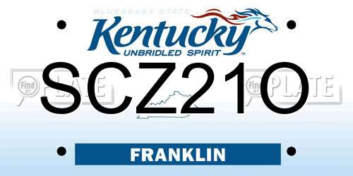 SCZ21O Kentucky License Plate