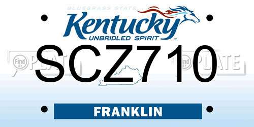 SCZ710 Kentucky License Plate
