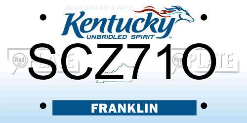 SCZ71O Kentucky License Plate