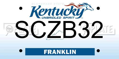 SCZB32 Kentucky License Plate