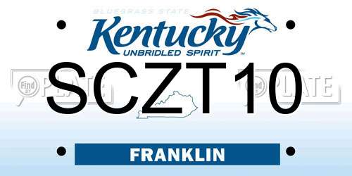 SCZT10 Kentucky License Plate