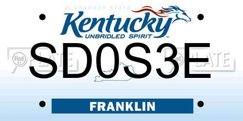 SD0S3E Kentucky License Plate