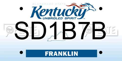 SD1B7B Kentucky License Plate