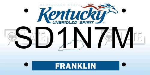 SD1N7M Kentucky License Plate