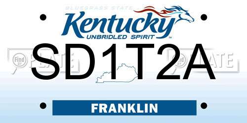SD1T2A Kentucky License Plate