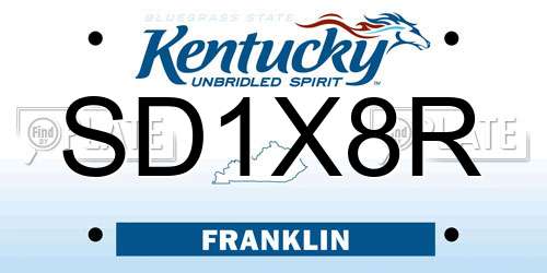 SD1X8R Kentucky License Plate