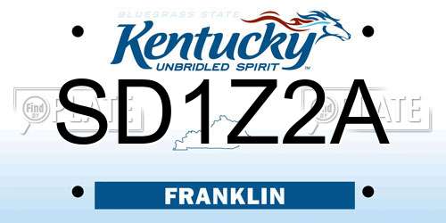 SD1Z2A Kentucky License Plate
