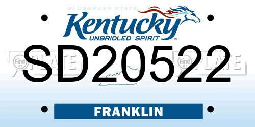 SD20522 Kentucky License Plate