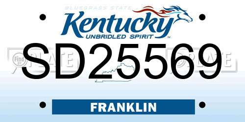SD25569 Kentucky License Plate