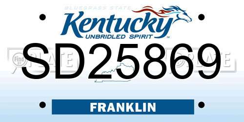 SD25869 Kentucky License Plate