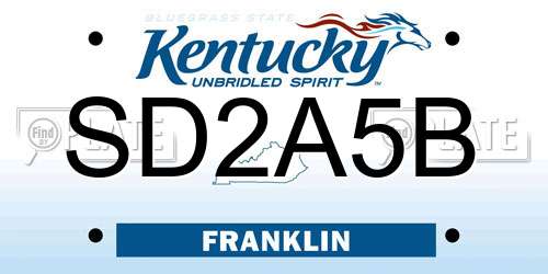 SD2A5B Kentucky License Plate