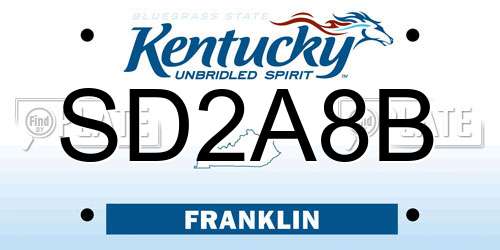 SD2A8B Kentucky License Plate