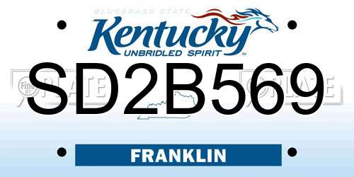 SD2B569 Kentucky License Plate