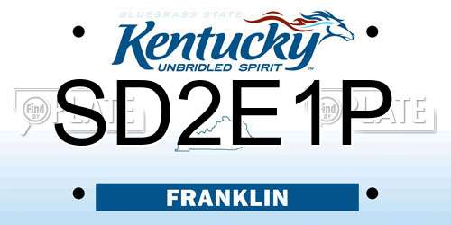 SD2E1P Kentucky License Plate