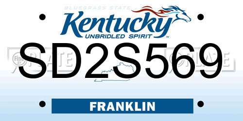SD2S569 Kentucky License Plate