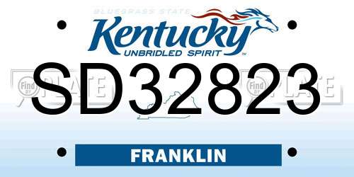 SD32823 Kentucky License Plate