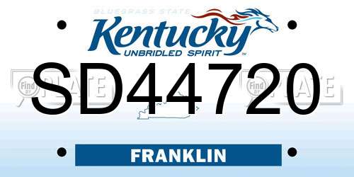 SD44720 Kentucky License Plate