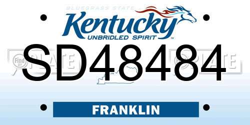 SD48484 Kentucky License Plate