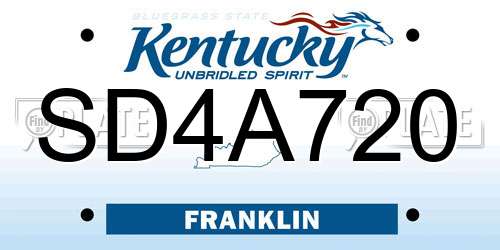 SD4A720 Kentucky License Plate