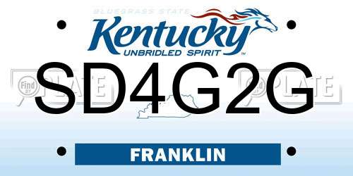 SD4G2G Kentucky License Plate
