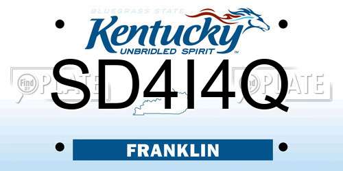 SD4I4Q Kentucky License Plate