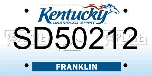 SD50212 Kentucky License Plate