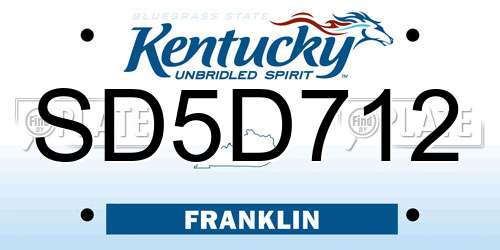 SD5D712 Kentucky License Plate