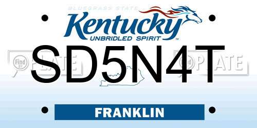 SD5N4T Kentucky License Plate