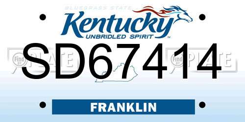 SD67414 Kentucky License Plate