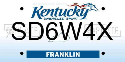 SD6W4X Kentucky License Plate