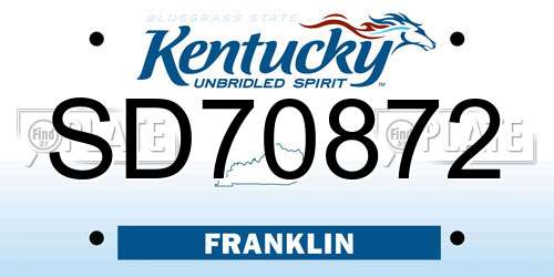SD70872 Kentucky License Plate