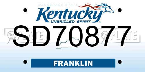 SD70877 Kentucky License Plate