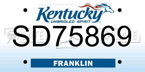 SD75869 Kentucky License Plate