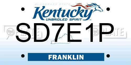 SD7E1P Kentucky License Plate